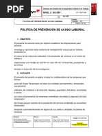 PLT-SST-004 Política de Prevención de Acoso Laboral