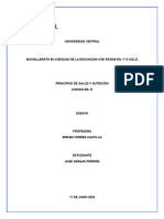 Universidad - Central Ensayo Principios de Salud y Nutrición.