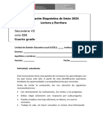 Prueba de Lectura y Escritura 4to Sec UGEL