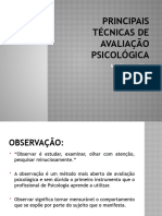 Principais Técnicas de Avaliação Psicológica