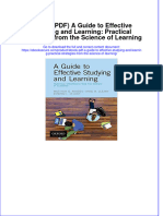 (Ebook PDF) A Guide To Effective Studying and Learning: Practical Strategies From The Science of Learning Download