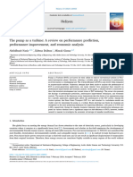 The Pump As A Turbine A Review On Performance Prediction, Performance Improvement, and Economic Analysis