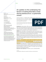 An Update On The Underlying Risk Factors of Eating Disorders Onset During Adolescence A Systematic Review