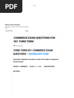 Commerce Exam Questions For SS1 Third Term