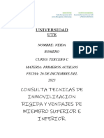 Tecnicas de Inmovilizacion Rigidas y Vendaje de Miembro Superior e Inferior