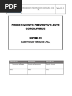 Procedimiento de Coronavirus