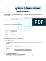 Multiplicación y División de Números Naturales para Sexto de Primaria