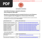 Bando Per Titoli - Anni Successivi Al Primo Lauree A N. Programmato - Ingegneria e Scienze Area Informatica - A.A. 23-24 PDF