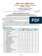 Rolling Advertisement For Recruitment of Senior Residents Senior Demonstrators at AIIMS Mangalagiri June 2024