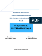 Compte Rendu Électrotechnique MOHCINE KABABI