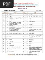 Class 11 Chemistry em May 2022 Answer Key V.suresh Kanna, P.g.asst, GHSS, Thirumanjolai