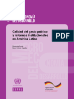 Macroeconomía Del Desarrollo: Calidad Del Gasto Público y Reformas Institucionales en América Latina