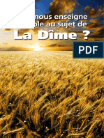 Que Nous Enseigne La Bible Au Sujet de La Dime