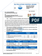 Maharashtra Pollution Control Board: SR No Product Maximum Quantity UOM