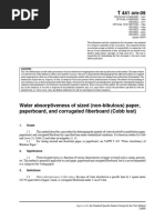 TAPPI T 441 - Water Absorptiveness (Cobb Test)