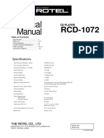 Rotel rcd-1072 Technical Manual