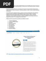 Business Model Canvas Essentials Professional Certification Exam Answers 2023 PDF
