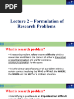 Lecture 2 - Formulation of A Research Problem