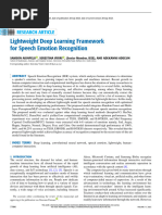 Lightweight Deep Learning Framework For Speech Emotion Recognition