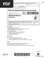 iGCSE Edexcel Maths B Jan 22 Paper 2R QP