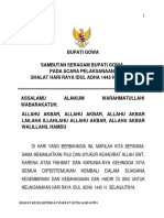 Sambutan Shalat Idul Adha Seragam Bupati 2024 1445 H