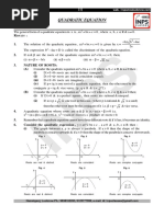 Quadratic Equation (Short Notes)