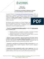 Circular: Disposiciones y Recomendaciones Encaminadas A Implementar Estrategias para Atender La Situación Financiera Actual de La Universidad