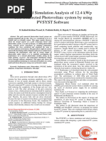 Design and Simulation Analysis of 12.4 KWP Grid Connected Photovoltaic System by Using Pvsyst Software