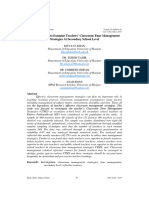 A Study To Examine Teachers' Classroom Time Management Strategies at Secondary School Level