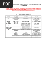 2019 2020 Admission Registration Schedule and Screening Procedure