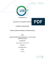 Informe de Aprovechamiento de Residuos Del Cacao Con Fines Biotenologicos