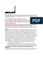 5 Banks Sued For Illegal Foreclosures - Read Story and Complaint Here!!! Attorney General Coakley Sues Five Big Banks in Connection With Illegal Foreclosures and Loan Servicing Dec 1 2011