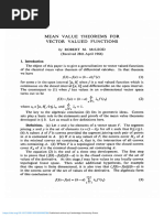 Mean Value Theorems For Vector Valued Functions