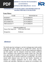 Double Pipe Heat Exchanger