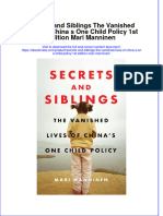 Dơnload Secrets and Siblings The Vanished Lives of China S One Child Policy 1st Edition Mari Manninen Full Chapter