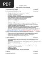 CTET Paper I Syllabus