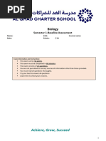 Biology Baseline Assessment