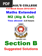 12-13 F6 Maths Internal Exam M2 Section B - Marking