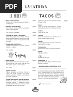 La Catrina Menu 2023