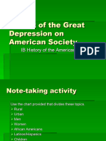 Impact of The Great Depression On American Society