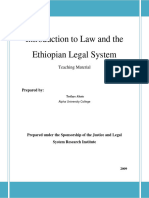 Introduction To Law and The Ethiopian Legal System