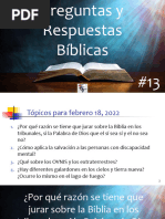 Preguntas y Respuestas Biblicas Numero 13 021822