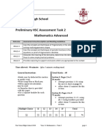 2020 Yr 11 Mathematics Advanced Assessment Task 2