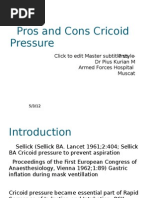 Pros and Cons Cricoid Pressure