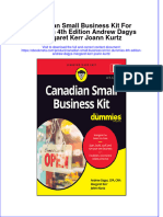 Canadian Small Business Kit For Dummies 4th Edition Andrew Dagys Margaret Kerr Joann Kurtz Full Chapter