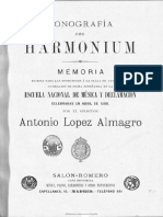 65 Pag - MONOGRAFÍA DEL HARMONIUM - ALMAGRO - Texto Impreso Memoria Escrita para Las Oposiciones - Removed