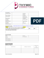 2023 - CV Application Form and Medical Q