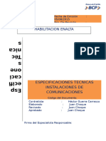 Especificaciones Tecnicas Comunicaciones PR