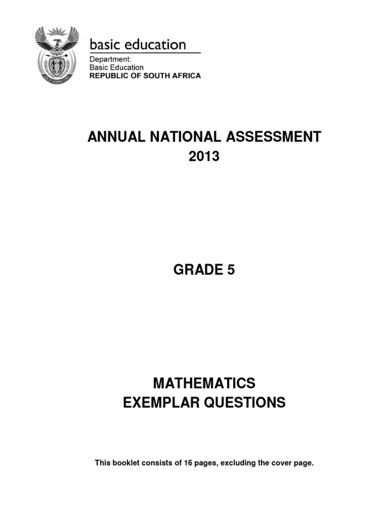 2013+Grade+5+Mathematics+Exemplar+Questions+2013+Ana | PDF | Learning ...