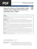 Diagnostic Dilemma of Amyotrophic Lateral Sclerosis (ALS) : Insights From The First ALS Specialized Clinic in Egypt